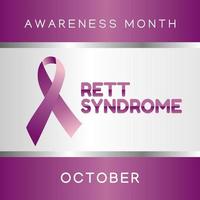 Rett syndrome awareness month vector illustration