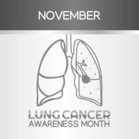 Lung cancer awareness month vector illustration