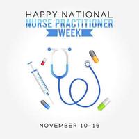 Happy national nurse practitioner week vector illustration