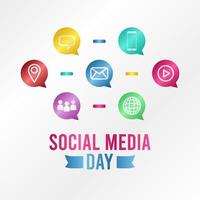 social media day vector illustration