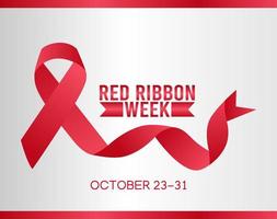 red ribbon week vector illustration
