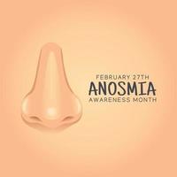 ilustración de vector de mes de conciencia de anosmia