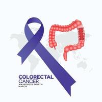 mes de concientización sobre el cáncer colorrectal ilustración vectorial vector