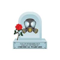 day of remembrance for all victims of chemical warfare vector illustration