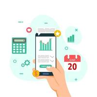 bussines application on smartphone vector illustration