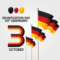 reunification of Germany vector illustration