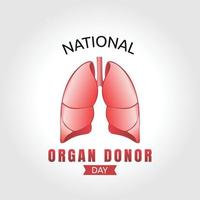 ilustración vectorial del día nacional del donante de órganos vector