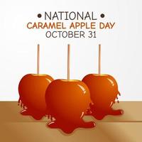 national caramel apple day vector illustration