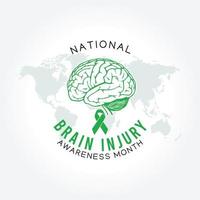 national brain injury awareness month vector illustration