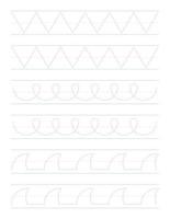 Tracing lines and handwriting practice sheet for preschool vector
