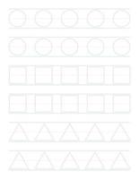 Tracing shapes worksheet for preschool vector