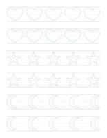 Tracing shapes worksheet for kids vector