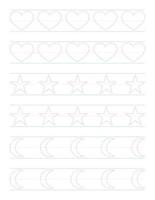 Tracing shapes worksheet for kids vector