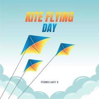 kite flying day vector illustration