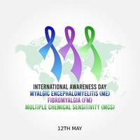 International awareness day ME FM MCS vector illustration