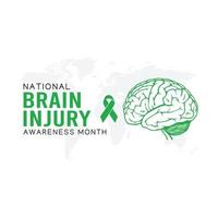 national brain injury awareness month vector illustration