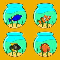 The life of the fish in the tank is calm and pleasant vector