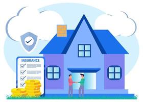 Illustration vector graphic cartoon character of home insurance