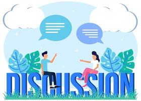 Illustration vector graphic cartoon character of discussion