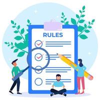 Illustration vector graphic cartoon character of list of rules