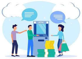 Illustration vector graphic cartoon character of ATM cash