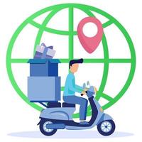 Illustration vector graphic cartoon character of Online Delivery Service