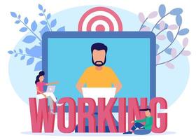 Illustration vector graphic cartoon character of working