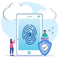 Illustration vector graphic cartoon character of Fingerprint data protection