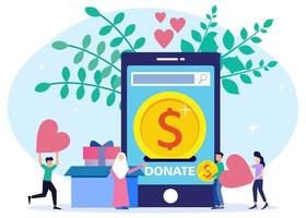 Illustration vector graphic cartoon character of share donations