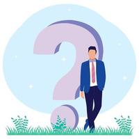 Illustration vector graphic cartoon character of answering questions