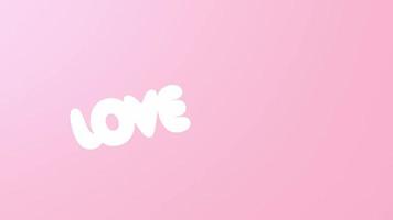 3D-rendering animatie van roze hart en liefde licht neon op roze achtergrond. hart pictogram, zoals en liefde 3d render illustratie. gelukkige valentijnsdag sjabloon. symbool minnaar. video