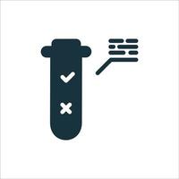 Positive or Negative Coronavirus Pcr Test Silhouette Icon. Laboratory Research of Blood or Saliva For Covid Pictogram. Covid19 Test Result Glyph Icon. Isolated Vector Illustration.