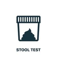 Stool Test Silhouette Icon. Sample for Laboratory Research Pictogram. Medical Exam of Feces Glyph Icon. Isolated Vector Illustration.