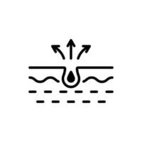 Pore Cleaning Line Icon. Sebum removal and Cleansing Clogged Deep Pore Linear Pictogram. Unclog Skin Face of Dirty Blackhead and Dust Outline Icon. Isolated Vector Illustration.
