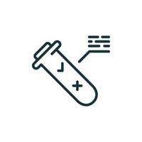 Positive or Negative Coronavirus Pcr Test Line Icon. Laboratory Research of Blood or Saliva For Covid Linear Pictogram. Covid19 Test Result Outline Icon. Isolated Vector Illustration.