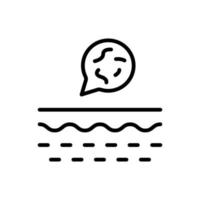 Bacteria on Skin Line Icon. Skin Layer with Microbes Flora Linear Pictogram. Microorganisms on Structure of Dermis Outline Icon. Isolated Vector Illustration.