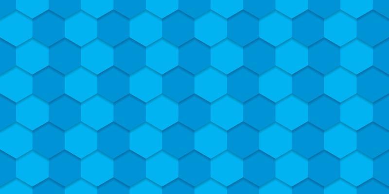 Futuristic Light Blue Hexagon Background. Digital Blank Blue Banner for Chemistry, Science, Technology. Abstract 3D Hexagonal Bright Blue Pattern. Modern Wallpaper Design. Vector Illustration.