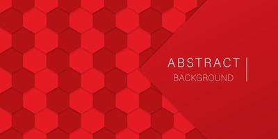 Red Futuristic Background. Bright Red Hexagon Backdrop. Abstract Technology Pattern with Hex Shapes. Modern Wallpaper Design. Vector Illustration.