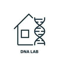 icono de línea de ADN de investigación de laboratorio de ciencia. laboratorio para análisis genético o microbiológico pictograma lineal. icono de esquema de prueba de ADN en el hogar. ilustración vectorial aislada. vector