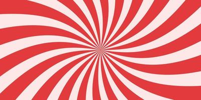 Spiral Candy Red and White Background. Swirl Sweet Caramel Pattern. Vortex Lollipop Wallpaper. Twist Candy Background. Abstract Modern Design. Vector Illustration.