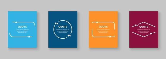 Collection of Frames for Quotes Template. Text Box for Comment or Citation. Blank Speech Bubble in Geometric Shapes for Creative Quotation. Isolated Vector Illustration.