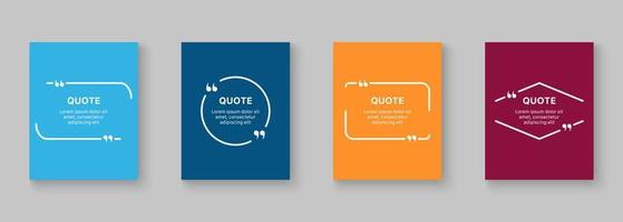 Collection of Frames for Quotes Template. Text Box for Comment or Citation. Blank Speech Bubble in Geometric Shapes for Creative Quotation. Isolated Vector Illustration.