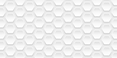 White Hexagonal Futuristic Simple Background. White Hexagon Banner. 3d Honeycomb Geometric Pattern. Hexagon White Background for Presentation. Abstract Modern Wallpaper Design. Vector Illustration.