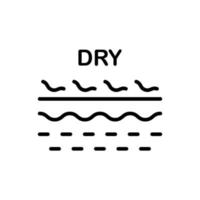 Dry Skin Line Icon. Dehydrated Dermis Problem Linear Pictogram. Crack, Rough, Dry, Flaking Skin Structure Outline Icon. Isolated Vector Illustration.
