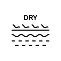 Dry Skin Line Icon. Dehydrated Dermis Problem Linear Pictogram. Crack, Rough, Dry, Flaking Skin Structure Outline Icon. Isolated Vector Illustration.