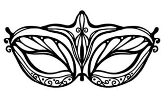 Mardi Gras Mask isolated on white background. Venetian Carnival  elegance Mask Vector Illustration.