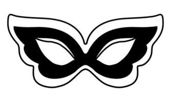 Mardi Gras mask isolated on white background. Carnival Mask Vector Illustration. Doddle Simple Style.