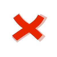 Cross symbol. Blot and ban icon. Against and refusal. vector