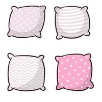 Set of pillows. Large and small object. Cartoon flat illustration. vector