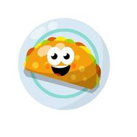 Tacos. Cute mascot with face, smile and eye. vector